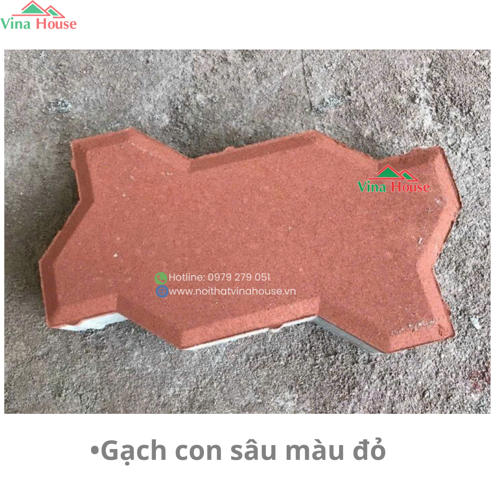 Gạch con sâu màu đỏ