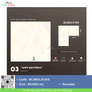 Gạch ốp lát 80x80 Trung Quốc BL88GL918IS Bóng Đẹp