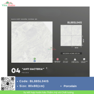 Gạch ốp lát 80x80 Trung Quốc BL88SL04IS Bóng Đẹp