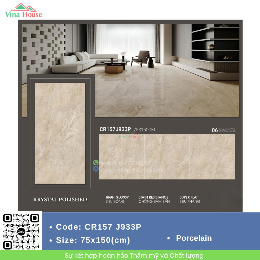 Gạch ốp lát 75x150 Trung Quốc CR157J933P Gạch ốp lát 75x150 Trung Quốc CR157J933P