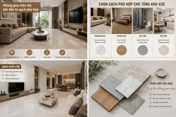 Không Gian Sống Hiện Đại Bắt Đầu Từ Việc Chọn Gạch Phù Hợp
