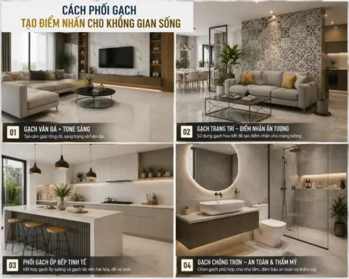 Cách Phối Gạch Tạo Điểm Nhấn Cho Không Gian Sống