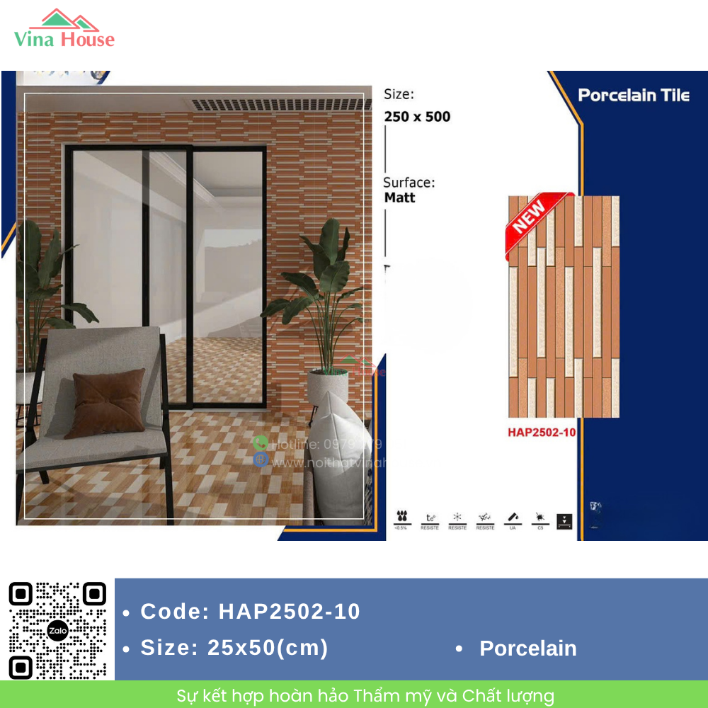 Gạch trang trí 25x50 Fico HAP2502-10 Bền Đẹp