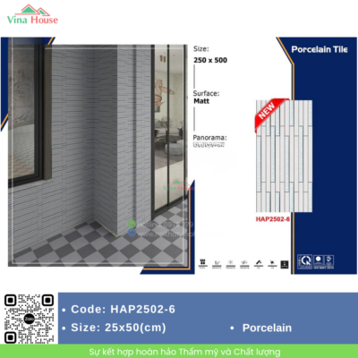 Gạch trang trí 25x50 Fico HAP2502-6 Bền Đẹp