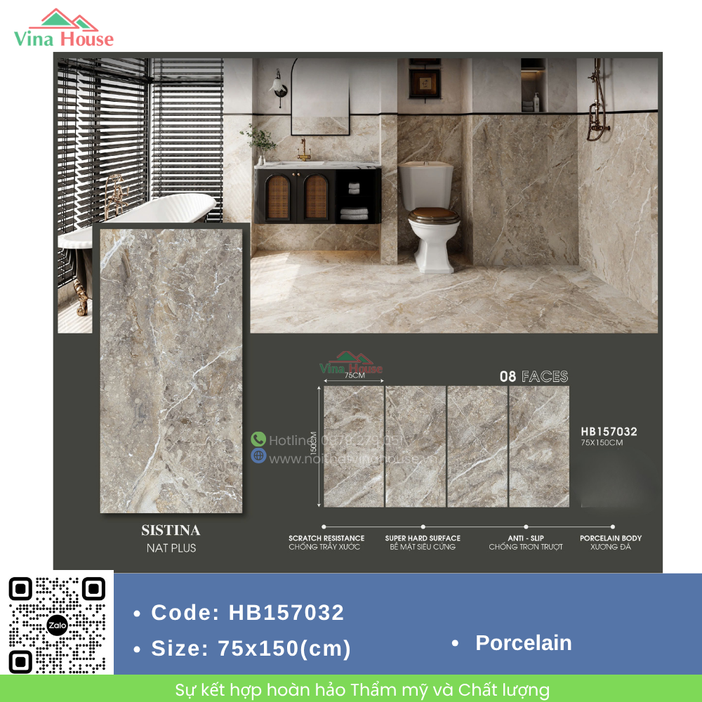 Gạch ốp lát 75x150 Trung Quốc HB157032