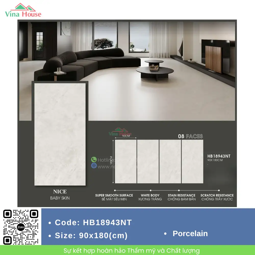 Gạch ốp lát 90X180 Trung Quốc HB18943NT matt