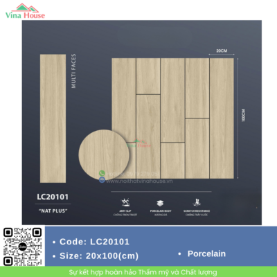 Gạch Vân Gỗ 20x100 Trung Quốc LC20101 matt