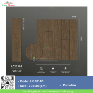 Gạch Vân Gỗ 20x100 Trung Quốc LC20105 matt