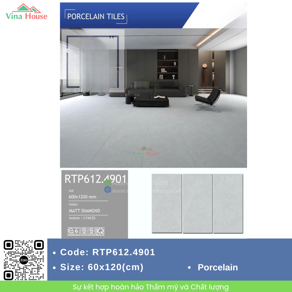 Gạch lát nền 60x120 Redstarcera 612.4901 matt
