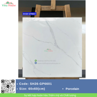 Gạch ốp lát 60x60 Viglacera SH26 GP6601 bóng