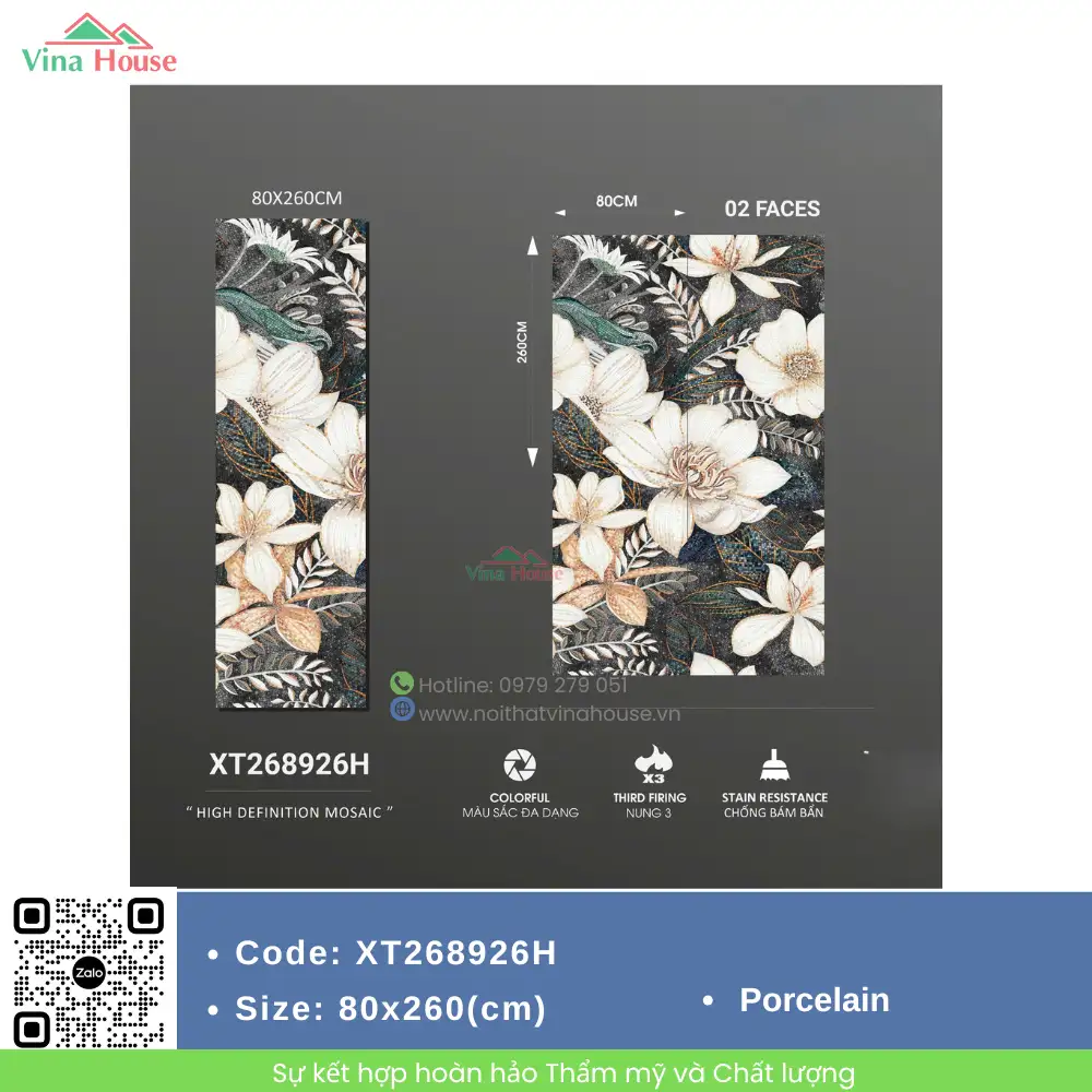 Gạch ốp lát 80X260 Trung Quốc XT268926H Mosaic