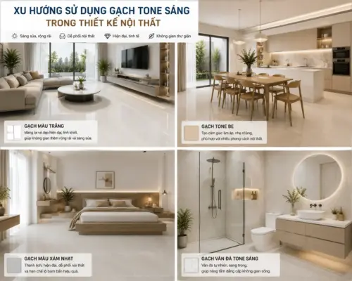 Xu Hướng Sử Dụng Gạch Tone Sáng Trong Thiết Kế Nội Thất
