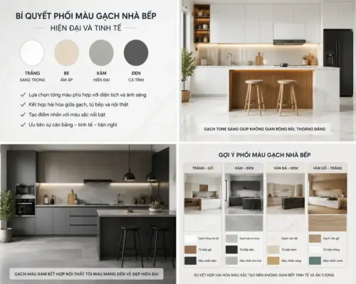 Bí Quyết Phối Màu Gạch Nhà Bếp Hiện Đại Và Tinh Tế