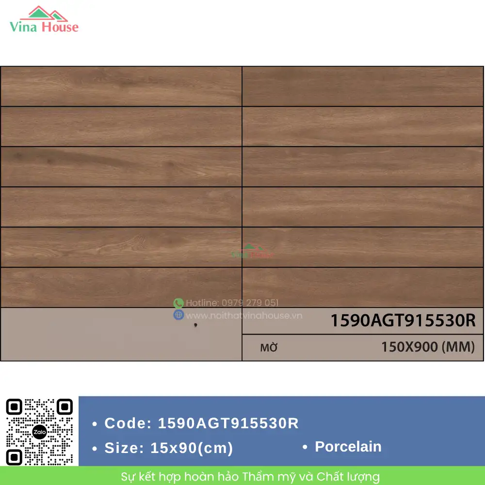 Gạch Vân Gỗ 15x90 Indonesia 1590AGT915530R