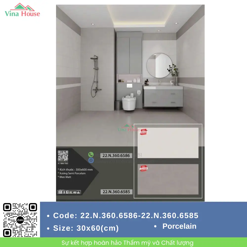 Gạch 30x60 Á Mỹ 6585- 6586 Matt