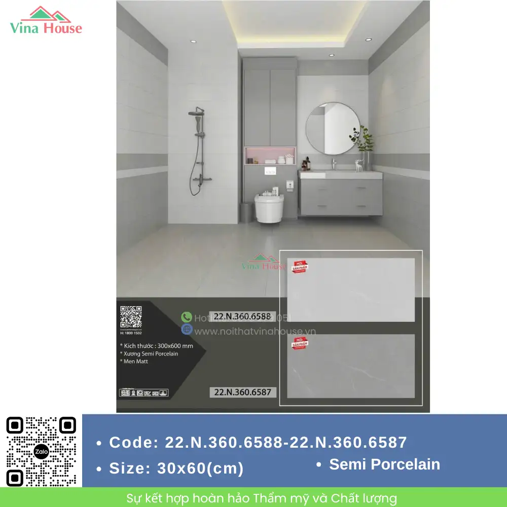 Gạch 30x60 Á Mỹ 6587 - 6588 Matt