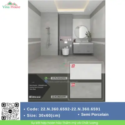 Gạch 30×60 Á Mỹ 6591 – 6592 Matt
