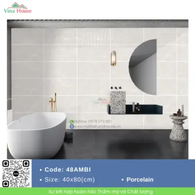 Gạch 40×80 Ấn Độ 48AMBI Bóng