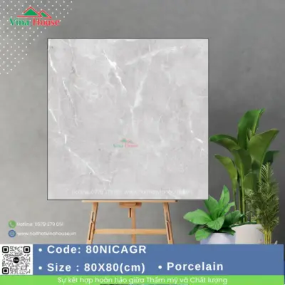 Gạch 80×80 Ấn Độ 80NICAGR Matt
