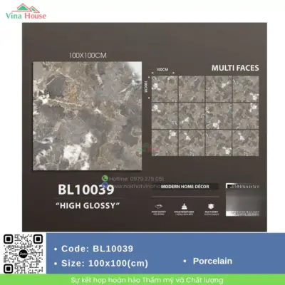 Gạch 100X100 Trung Quốc BL10039 bóng