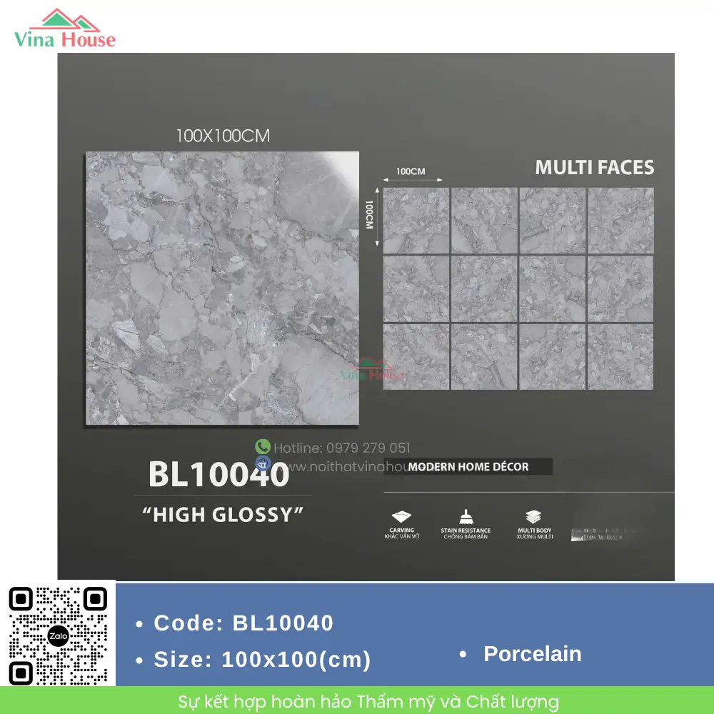 Gạch 100X100 Trung Quốc BL10040 bóng