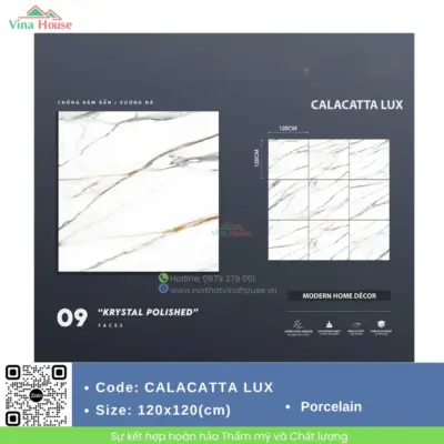 Gạch 120×120 Trung Quốc CALACATTA LUX