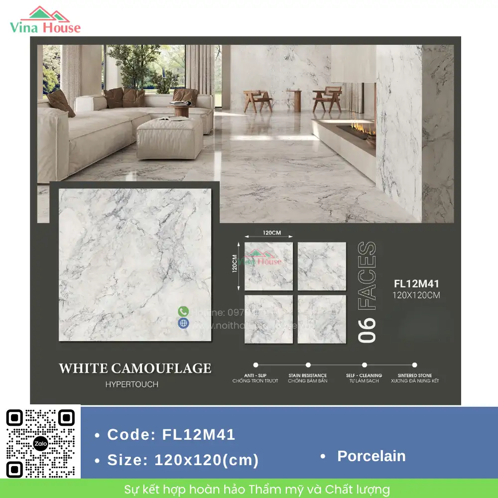Gạch ốp lát 120x120 Trung Quốc FL12M41 Gạch ốp lát 120x120 Trung Quốc FL12M41