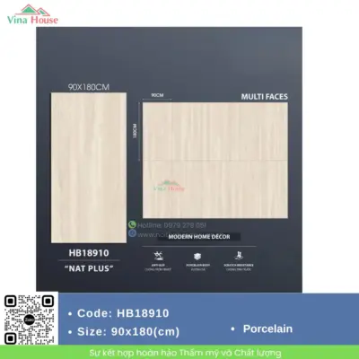 Gạch ốp lát 90X180 Trung Quốc HB18910 matt