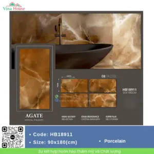 Gạch ốp lát 90X180 Trung Quốc HB18911 màu vàng