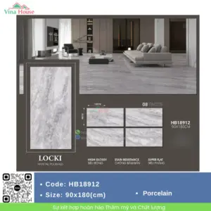 Gạch ốp lát 90X180 Trung Quốc HB18912 bóng