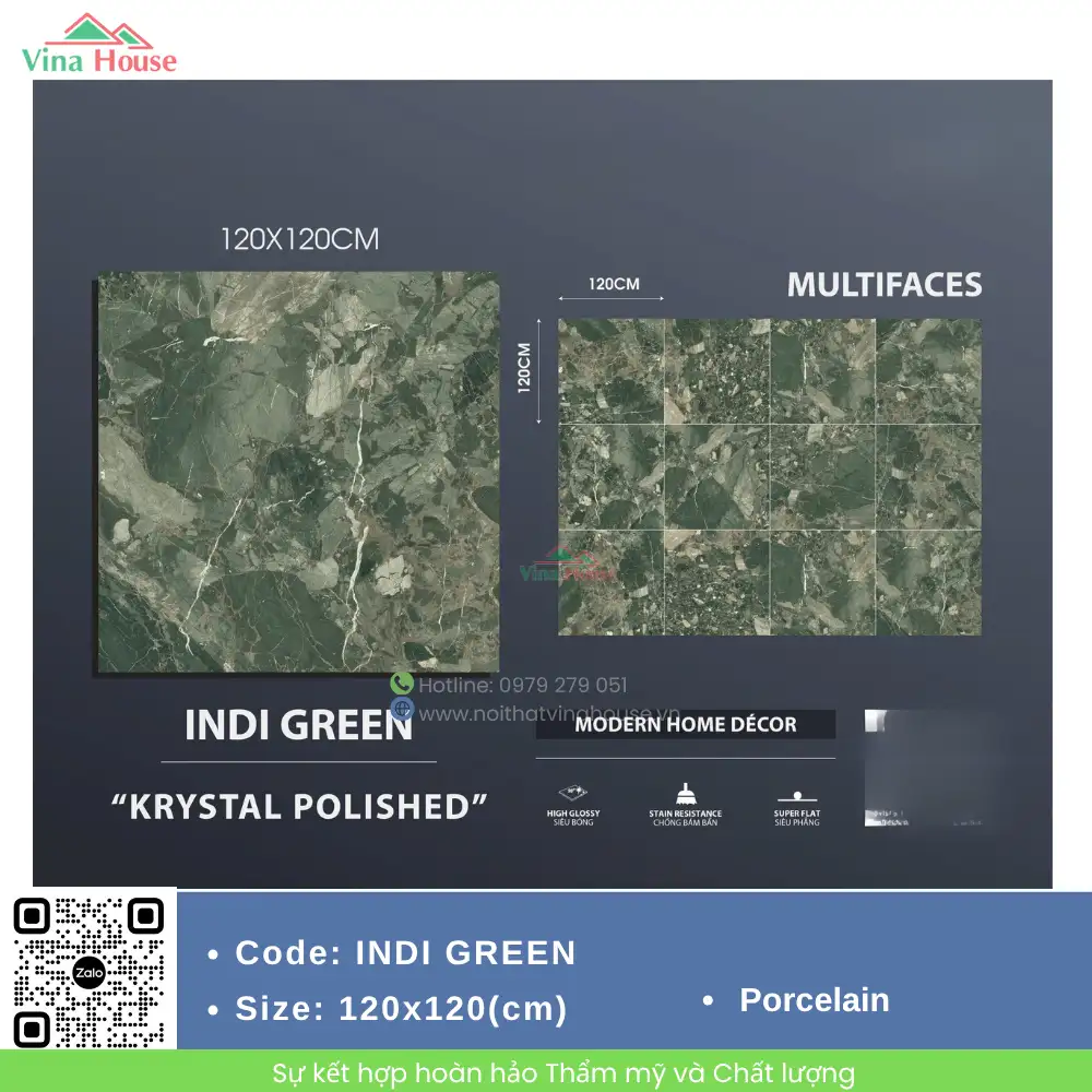 Gạch ốp lát 120x120 Trung Quốc INDI GREEN Gạch ốp lát 120x120 Trung Quốc INDI GREEN