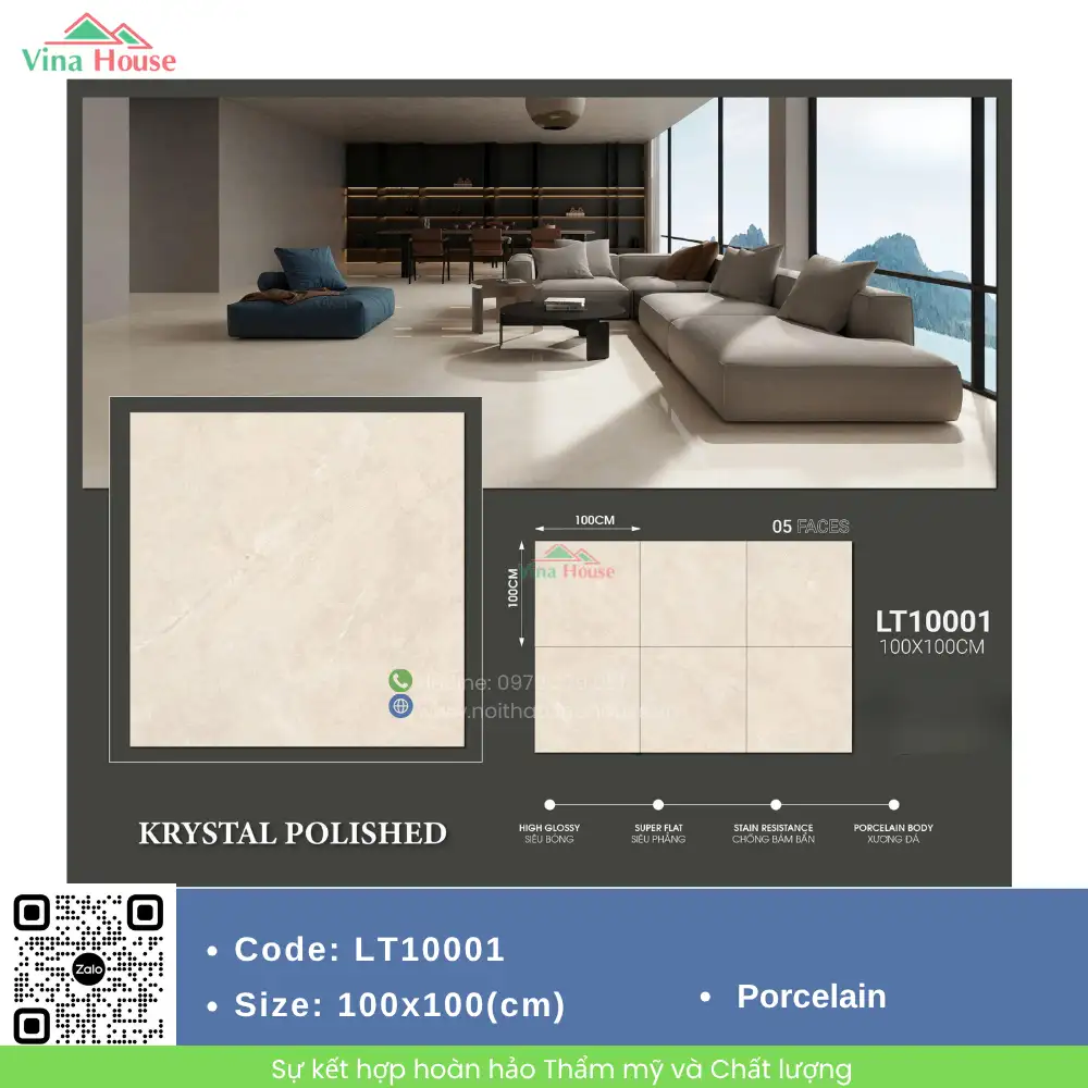 Gạch 100X100 Trung Quốc LT10001 bóng