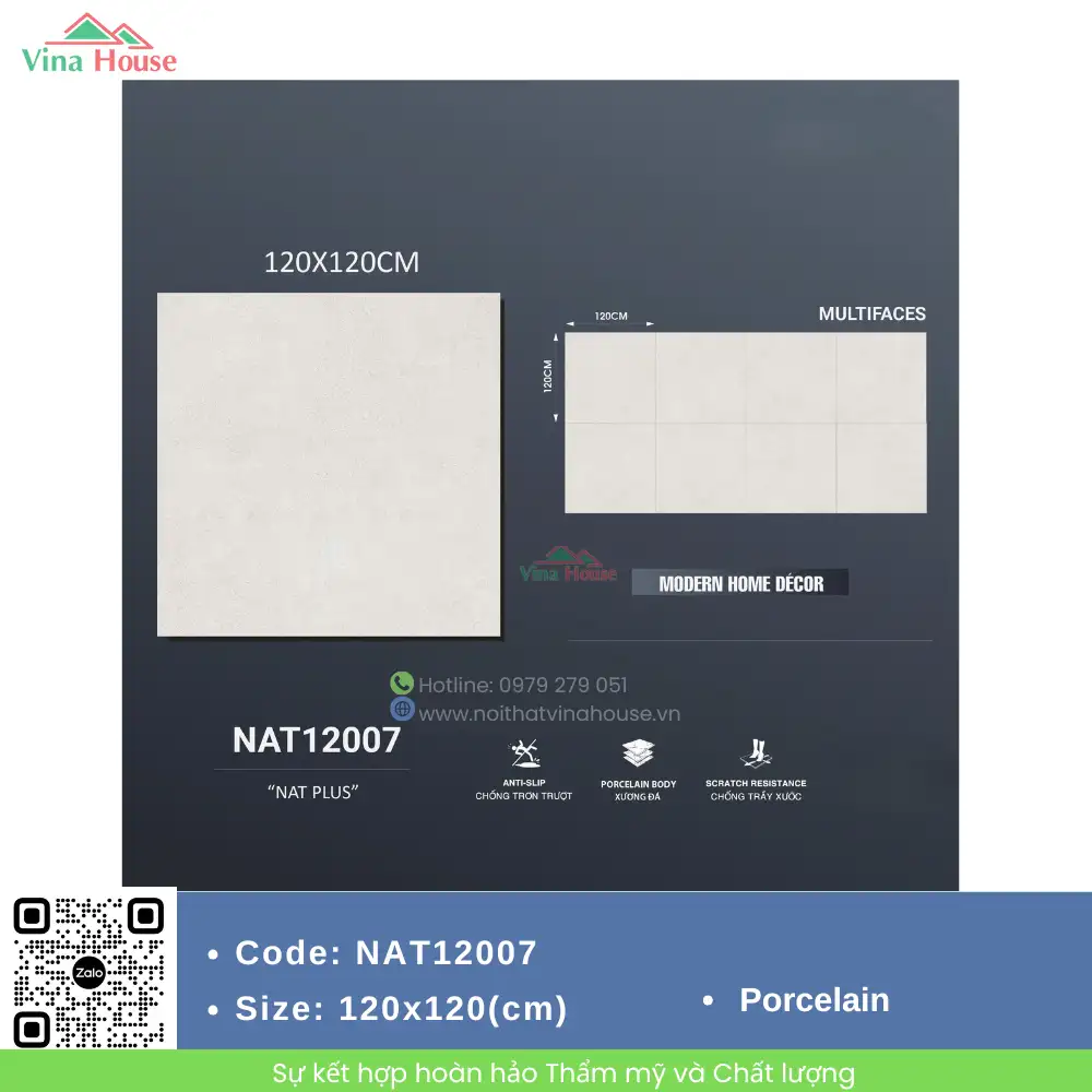 Gạch ốp lát 120x120 Trung Quốc NAT12007