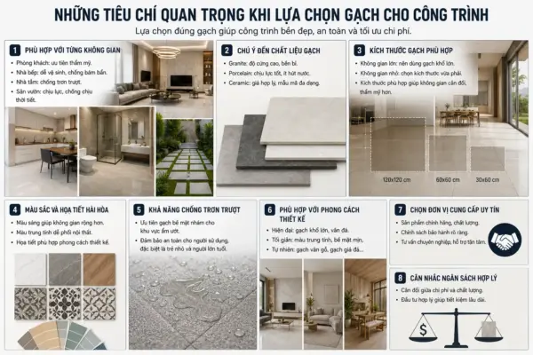 Những Tiêu Chí Quan Trọng Khi Lựa Chọn Gạch Cho Công Trình