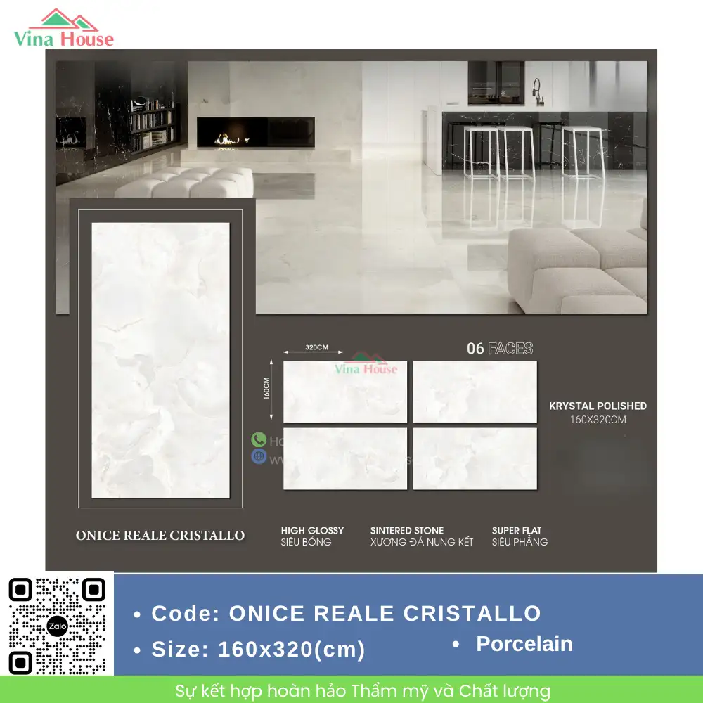 Gạch 160x320 Trung Quốc ONICE REALE CRISTALLO