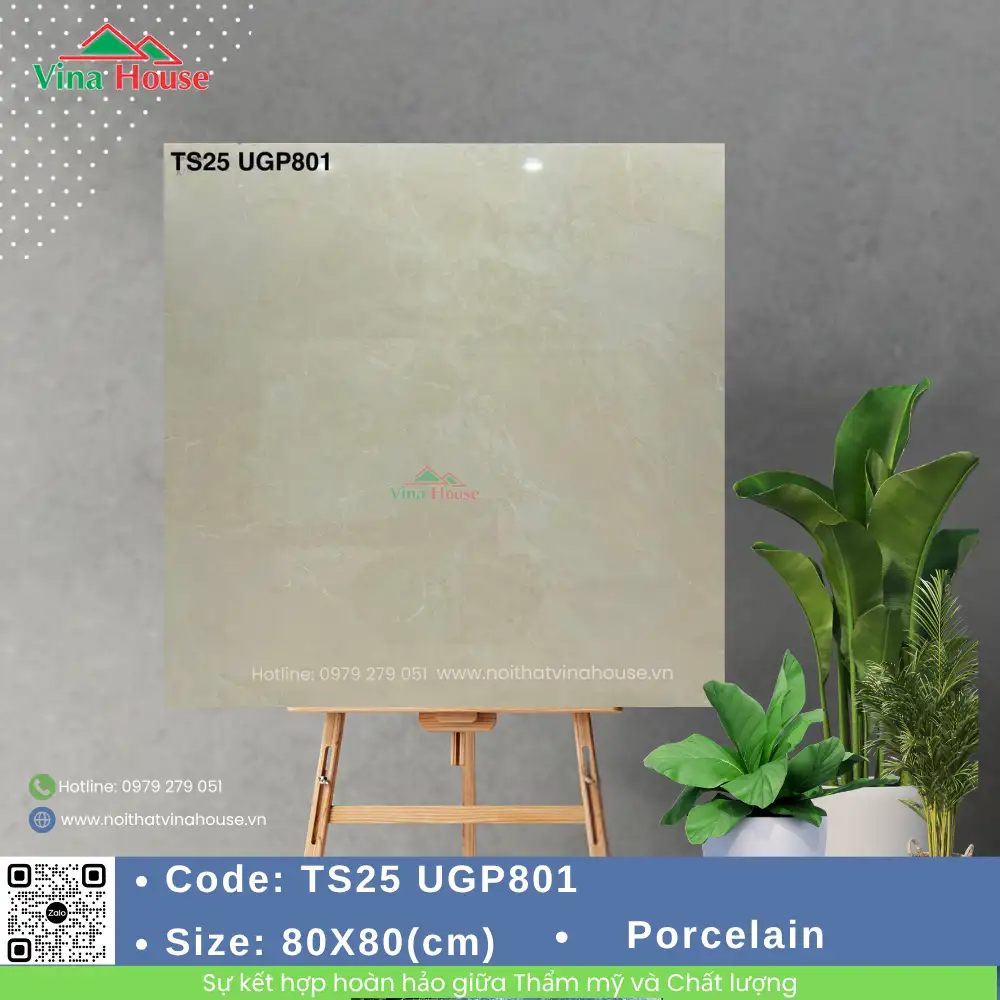 Gạch ốp lát 80x80 Viglacera TS25 UGP801 Bóng