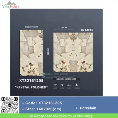 Gạch 160×320 Trung Quốc XT32161205 Bóng