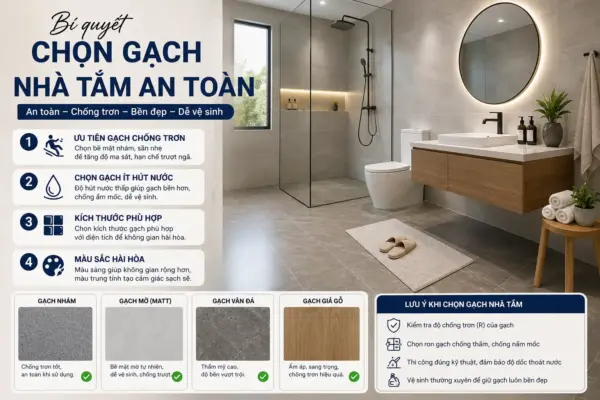 Bí Quyết Chọn Gạch Nhà Tắm An Toàn