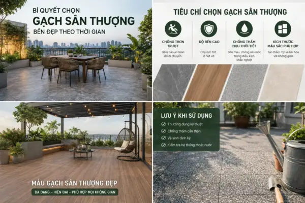 Bí Quyết Chọn Gạch Sân Thượng Bền Đẹp Theo Thời Gian