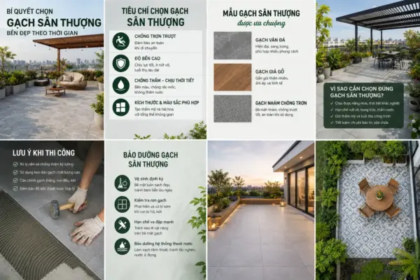 Bí Quyết Chọn Gạch Sân Thượng Bền Đẹp Theo Thời Gian
