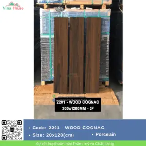 Gạch 20x120 Ấn Độ 2201- WOOD COGNAC