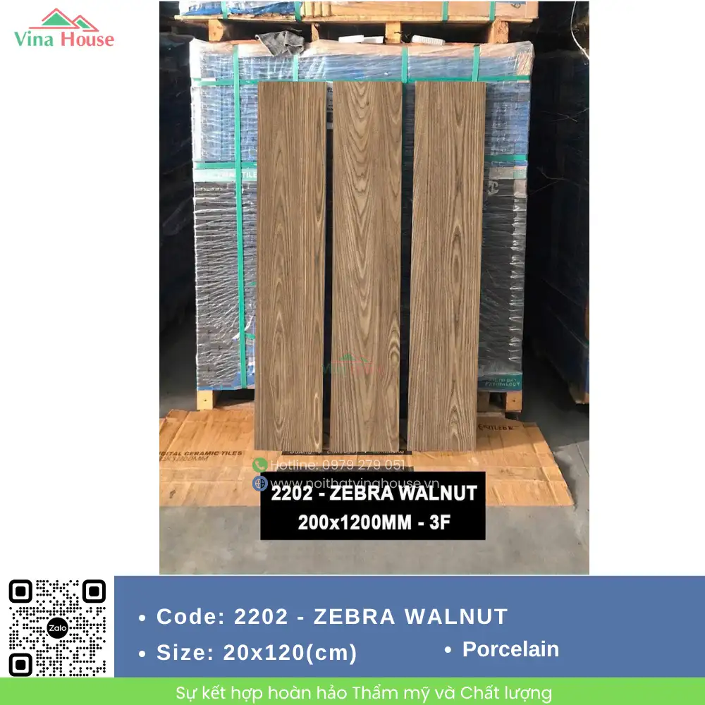 Gạch 20x120 Ấn Độ 2202- ZEBRA WALNUT Gạch 20x120 Ấn Độ 2202- ZEBRA WALNUT
