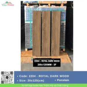 Gạch 20x120 Ấn Độ 2204- ROYAL DARK WOOD