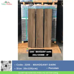 Gạch 20x120 Ấn Độ 2205 - MAHOGANY DARK