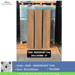 Gạch 20x120 Ấn Độ 2208 - MAHOGANY TAN