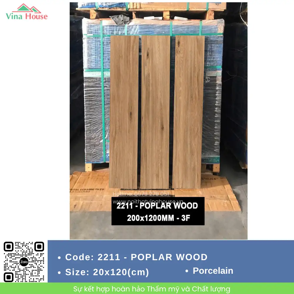 Gạch 20x120 Ấn Độ 2211 - POPLAR WOOD