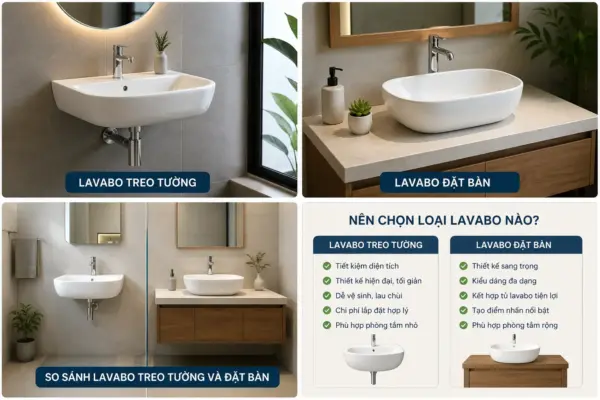 Lavabo Treo Tường Hay Đặt Bàn? Đâu Là Lựa Chọn Tốt?