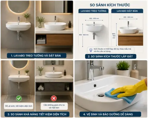 Lavabo Treo Tường Hay Đặt Bàn? Đâu Là Lựa Chọn Tốt?