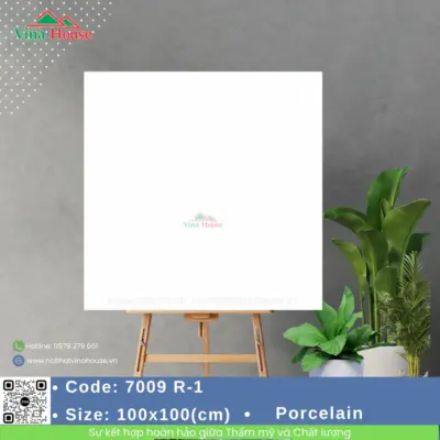 Gạch 100X100 Ấn Độ Trắng Trơn Bóng