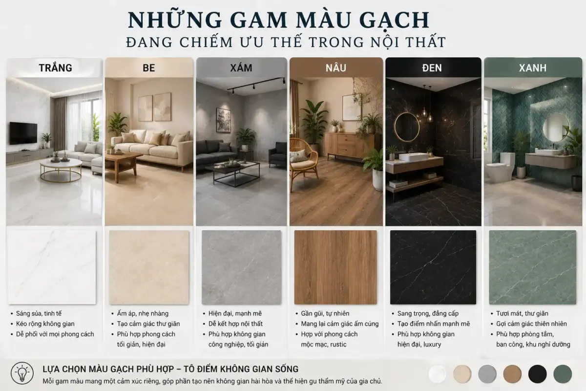 Những Gam Màu Gạch Đang Chiếm Ưu Thế Trong Nội Thất